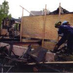 Photo of firefighters dealing with the 2000 fire at Bear Creek Nature Center