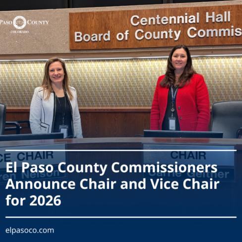 El Paso County Commissioners Announce Chair and Vice Chair for 2026. elpasoco.com. Photo of Commissioner Carrie Geitner and Commissioner Lauren Nelson.