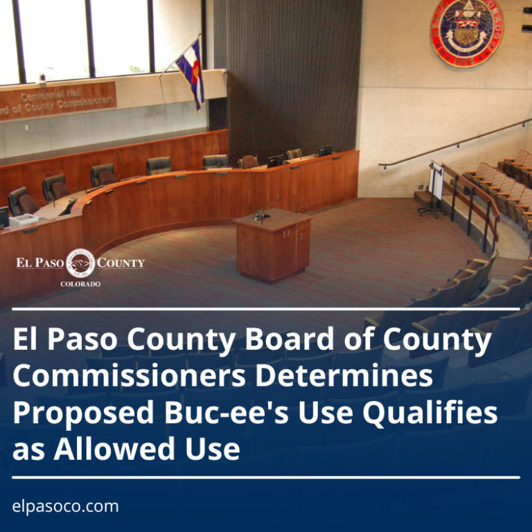 El Paso County Board of County Commissioners Determines Proposed Buc-ee's Use Qualifies as Allowed Use
