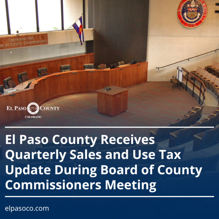 El Paso County Receives Quarterly Sales and Use Tax Update During Board of County Commissioners Meeting