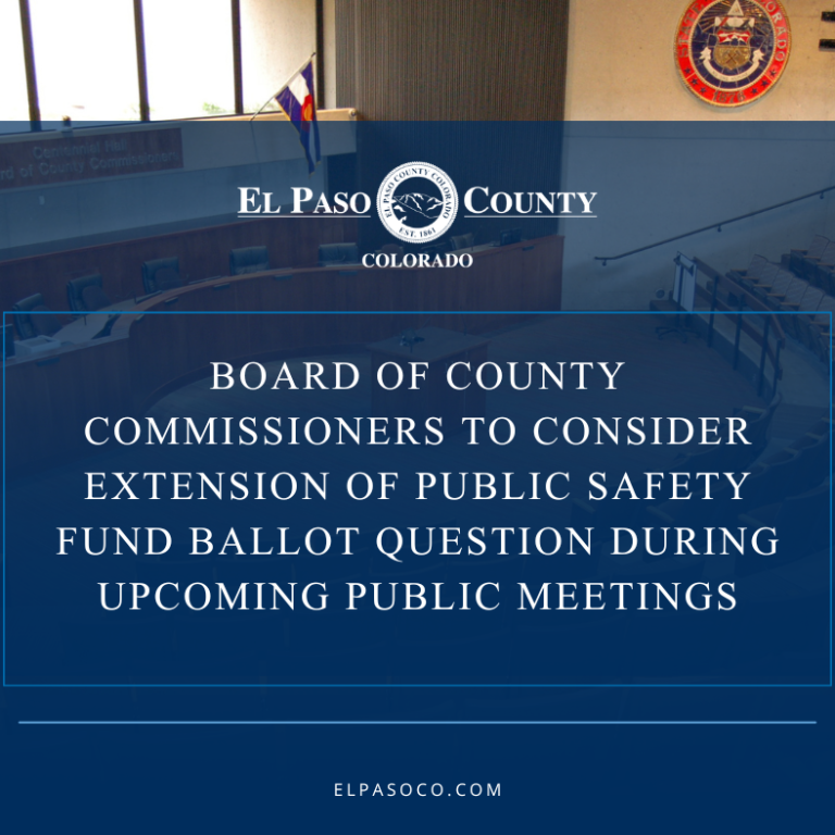 Board of County Commissioners to Consider Extension of Public Safety Fund Ballot Question During Upcoming Public Meetings