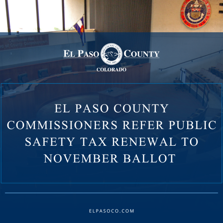 El Paso County Commissioners Refer Public Safety Tax Renewal to November Ballot