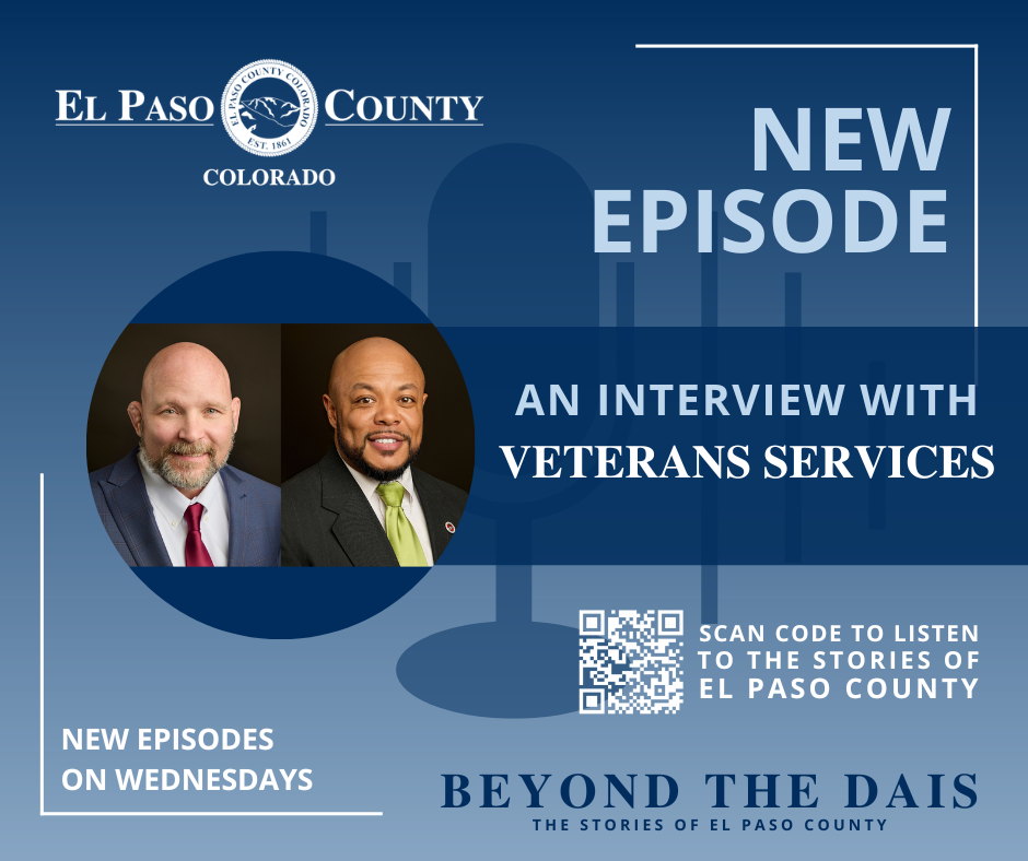 Graphic of the Beyond the Dais Podcast episode featuring Veterans Expo