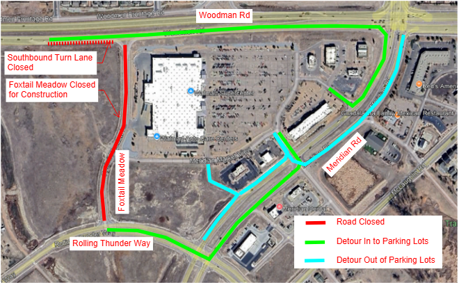 Foxtail Meadow detour route