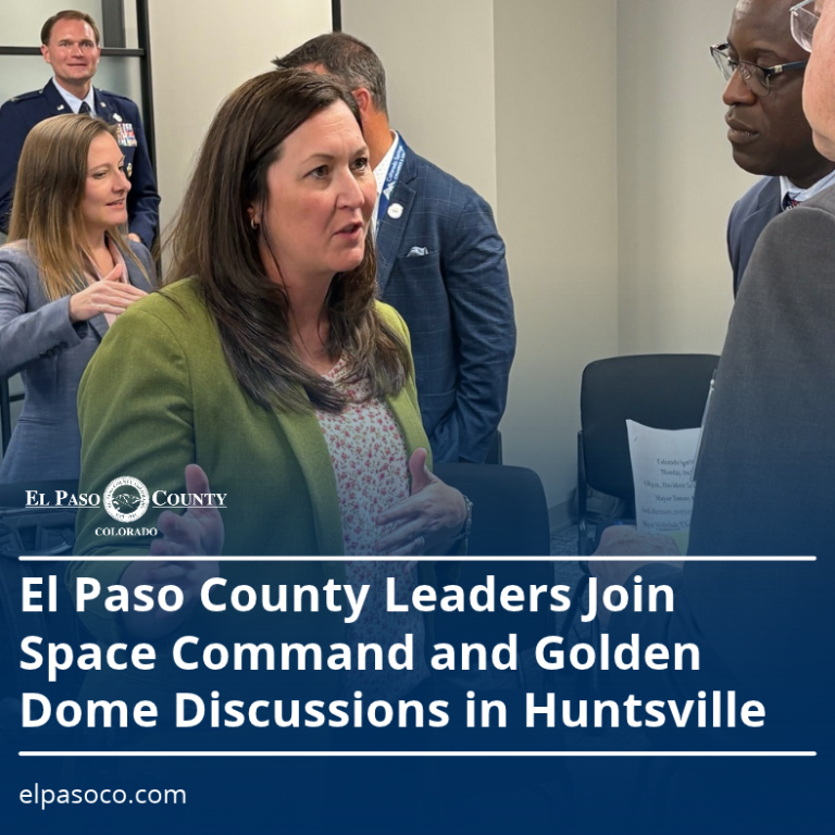 El Paso County leaders speak with Space Command and Golden Dome representatives during a meeting in Huntsville.