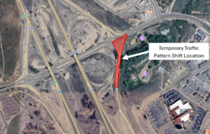 Map image showing traffic pattern changes along North Gate Boulevard