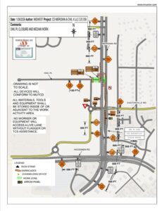 Map showing traffic changes at Meridian Drive and Owl Place