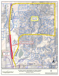 MonHillRd Detour map Rte June 2019