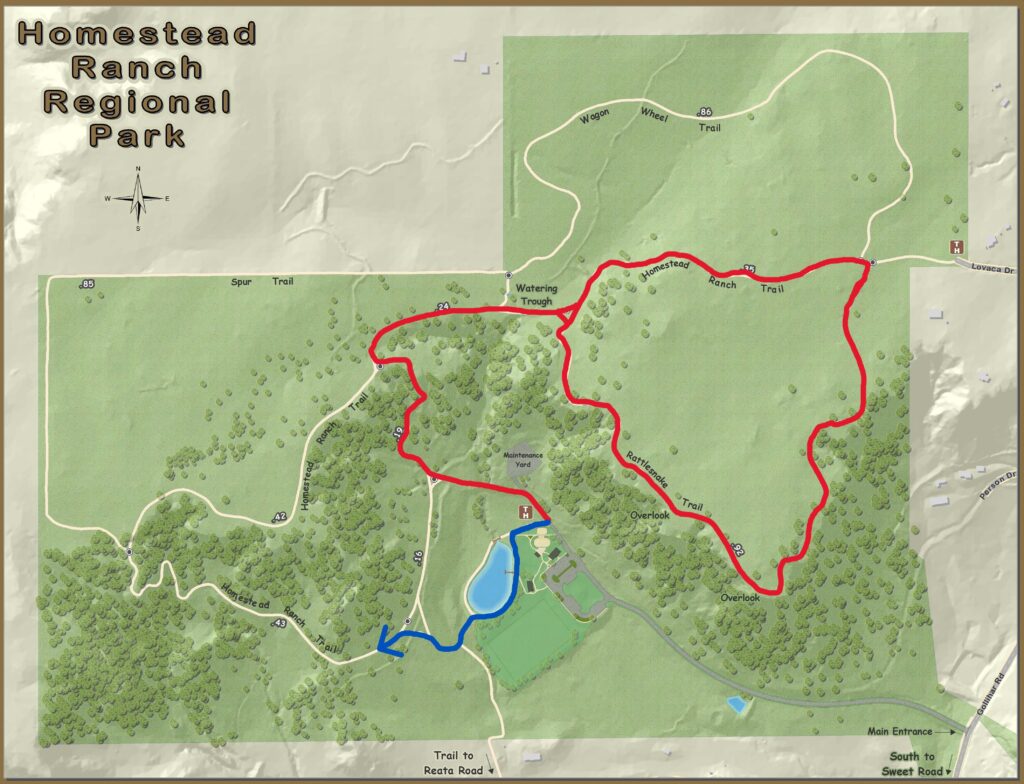 Homestead Ranch Regional Park Trail Closure Map.