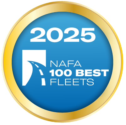 Circular badge stating 2025 NAFA 100 Best Fleets