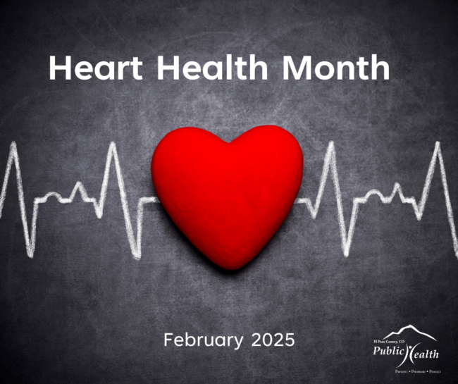 Image of and heart and vital signs. Title: Heart Health Month. February 2025