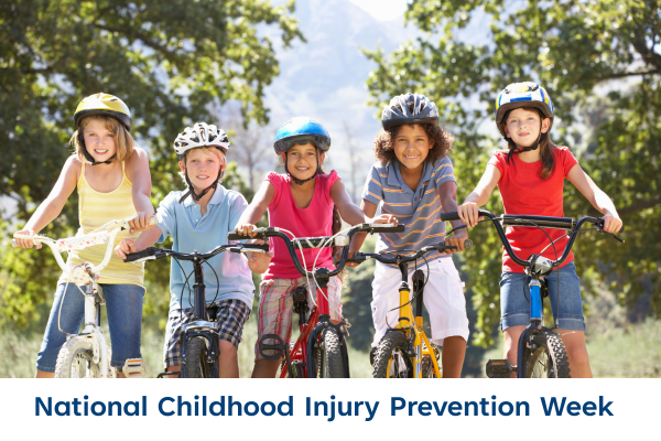 five kids riding bikes