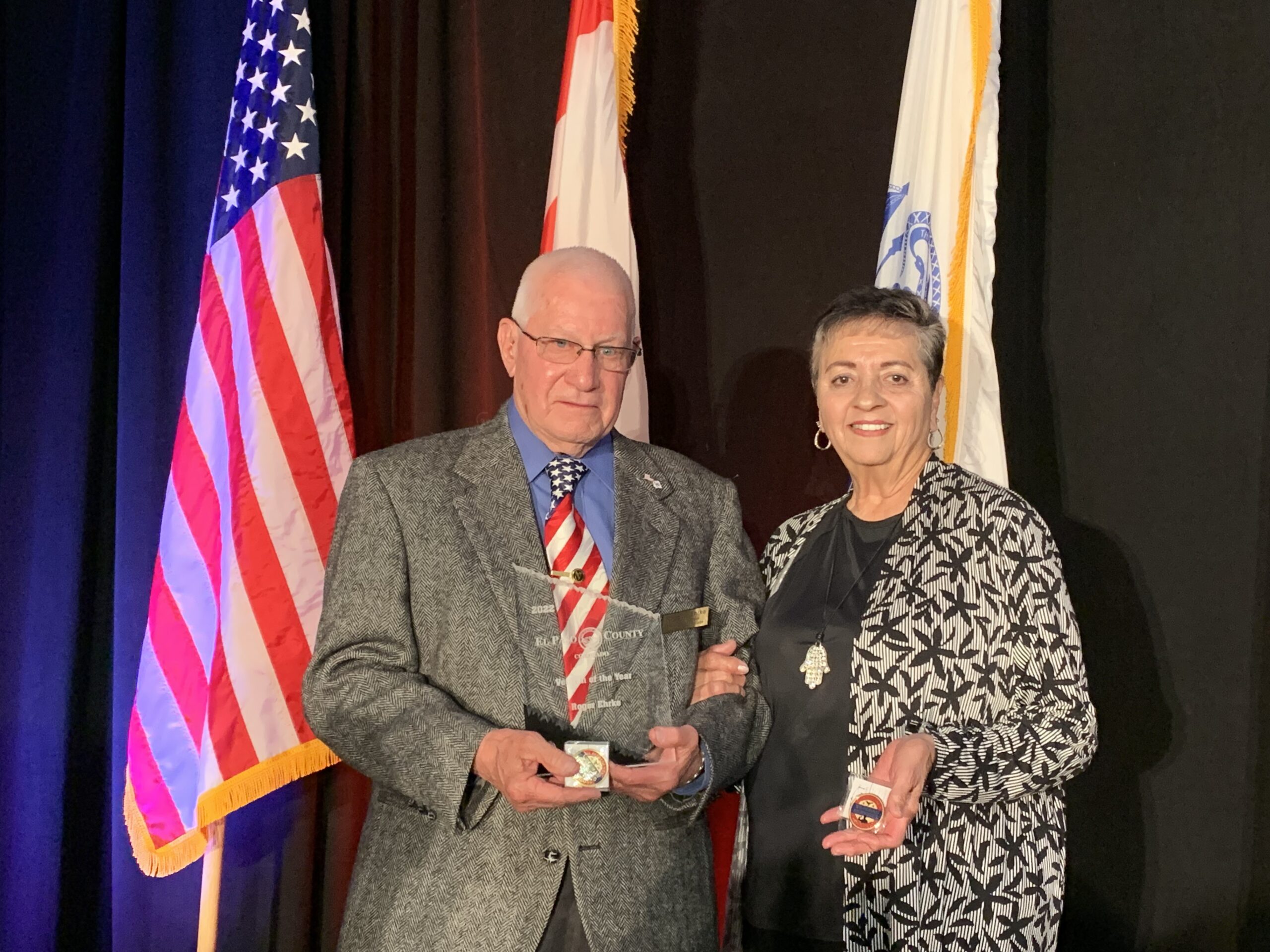 El Paso County 2022 Veteran of the Roger Ehrke accepting his award.