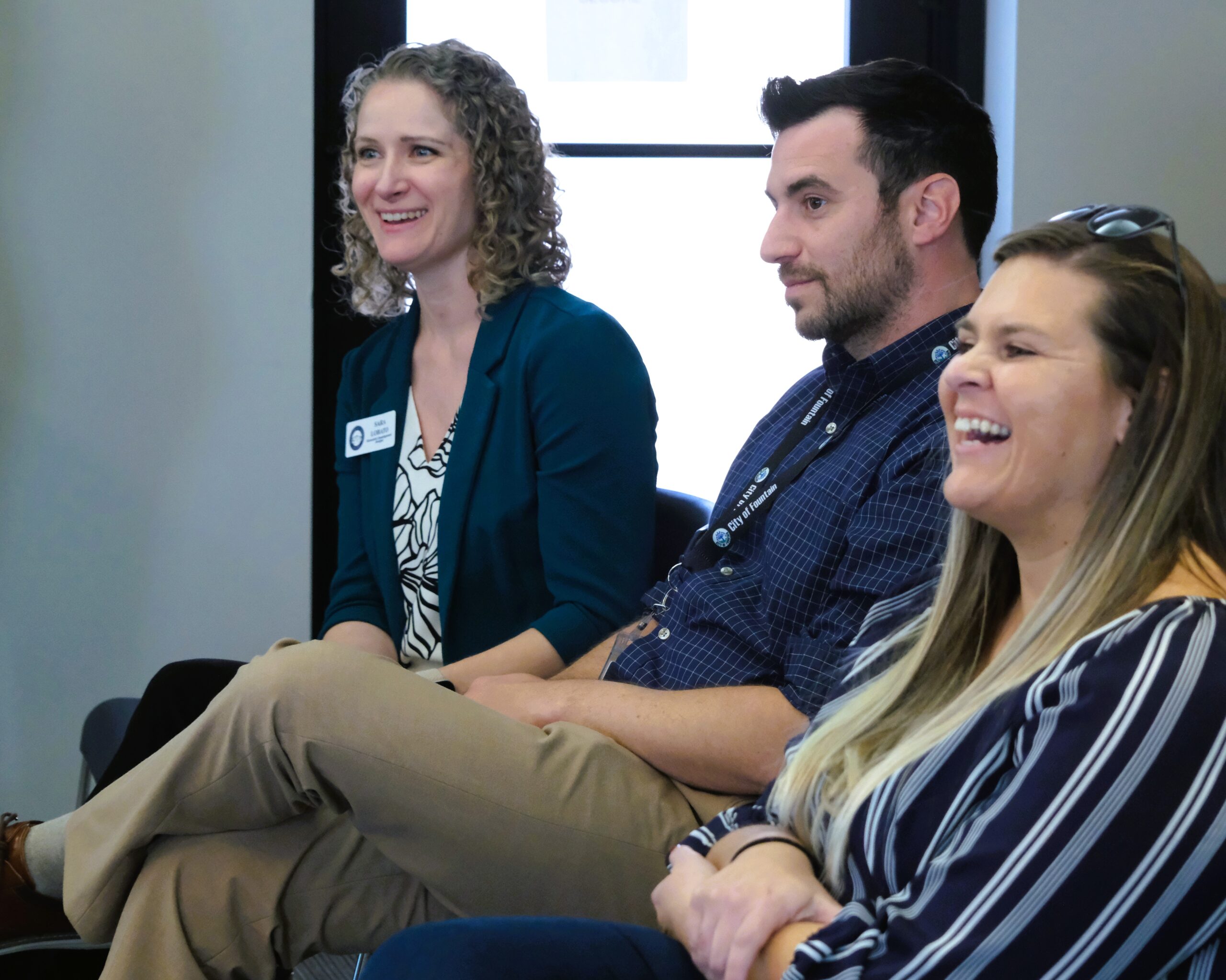 Panelists answer questions at the Business Resources event.