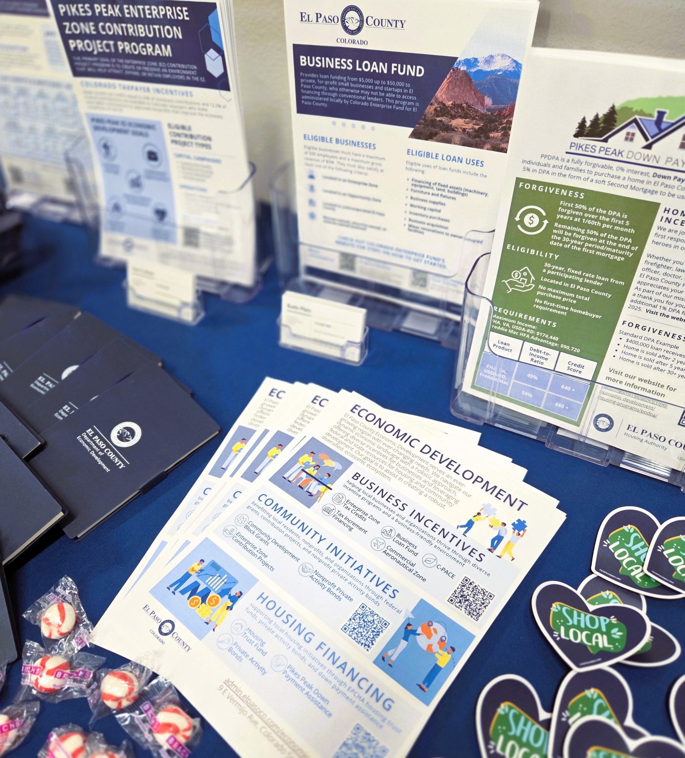 Business Event 4.2.26 Swag Attendees receive business resources at the Manitou event.