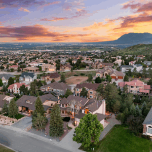 A view of Colorado Springs neighborhood from the air