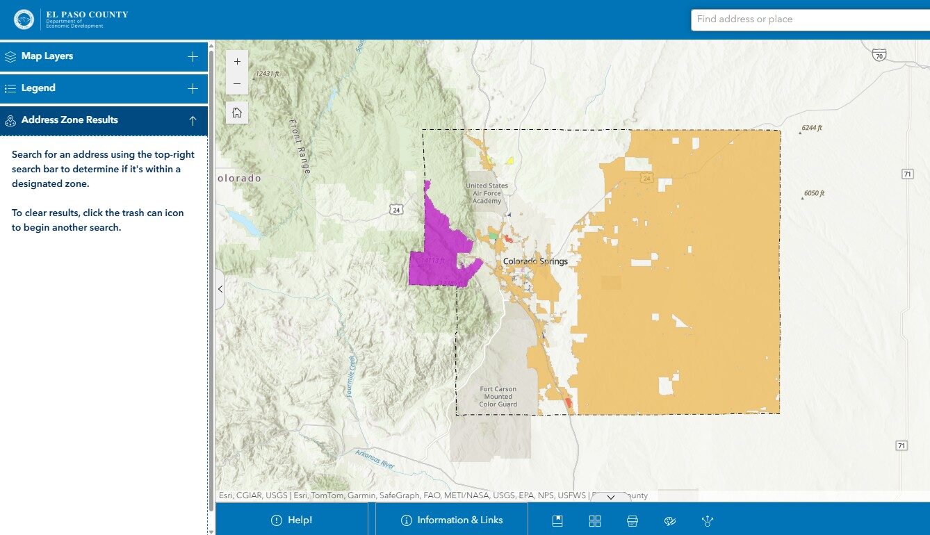 El Paso County Interactive EZ Mapping Tool