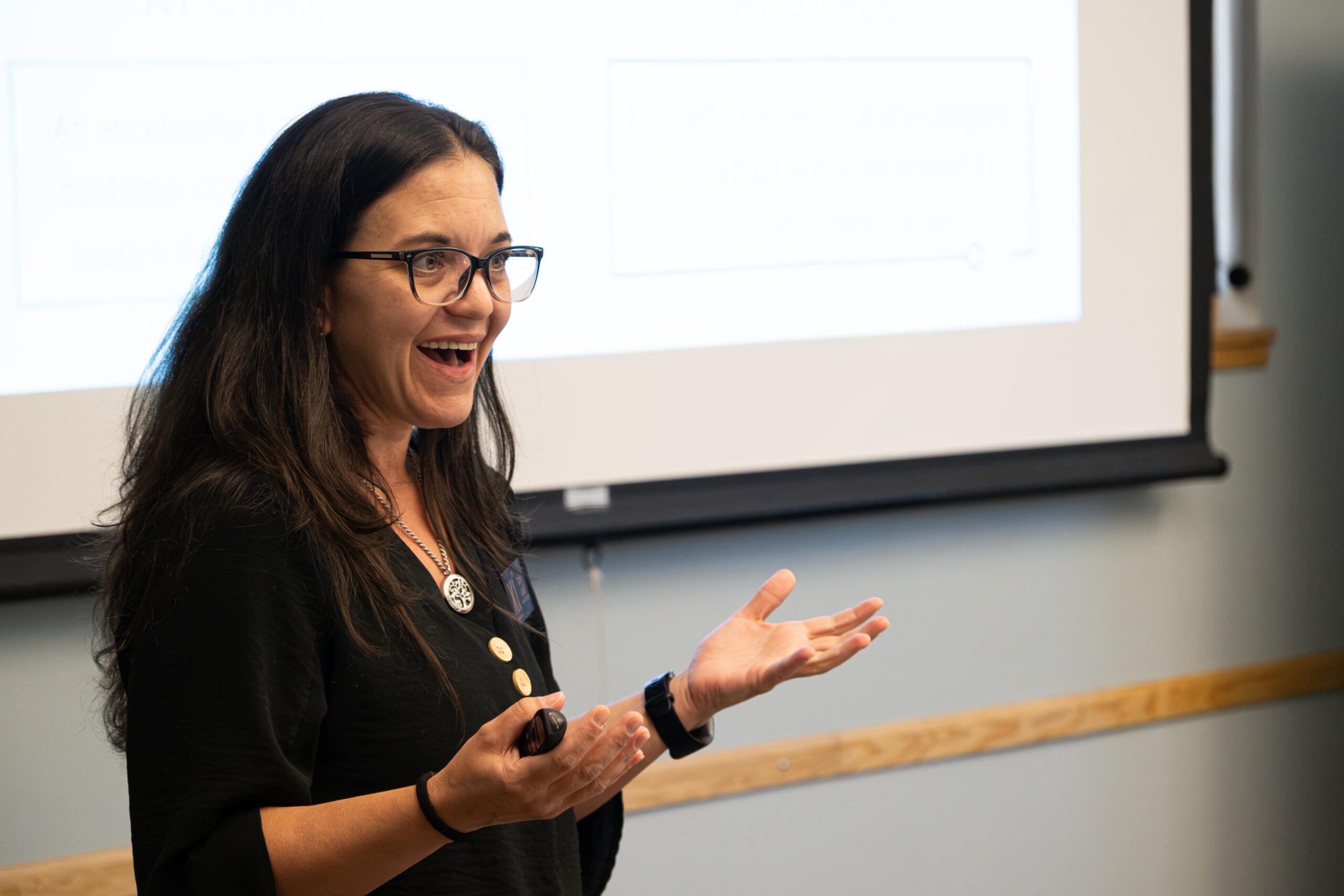 Coral Laski from Exponential Impact speaks at the July 2 event.