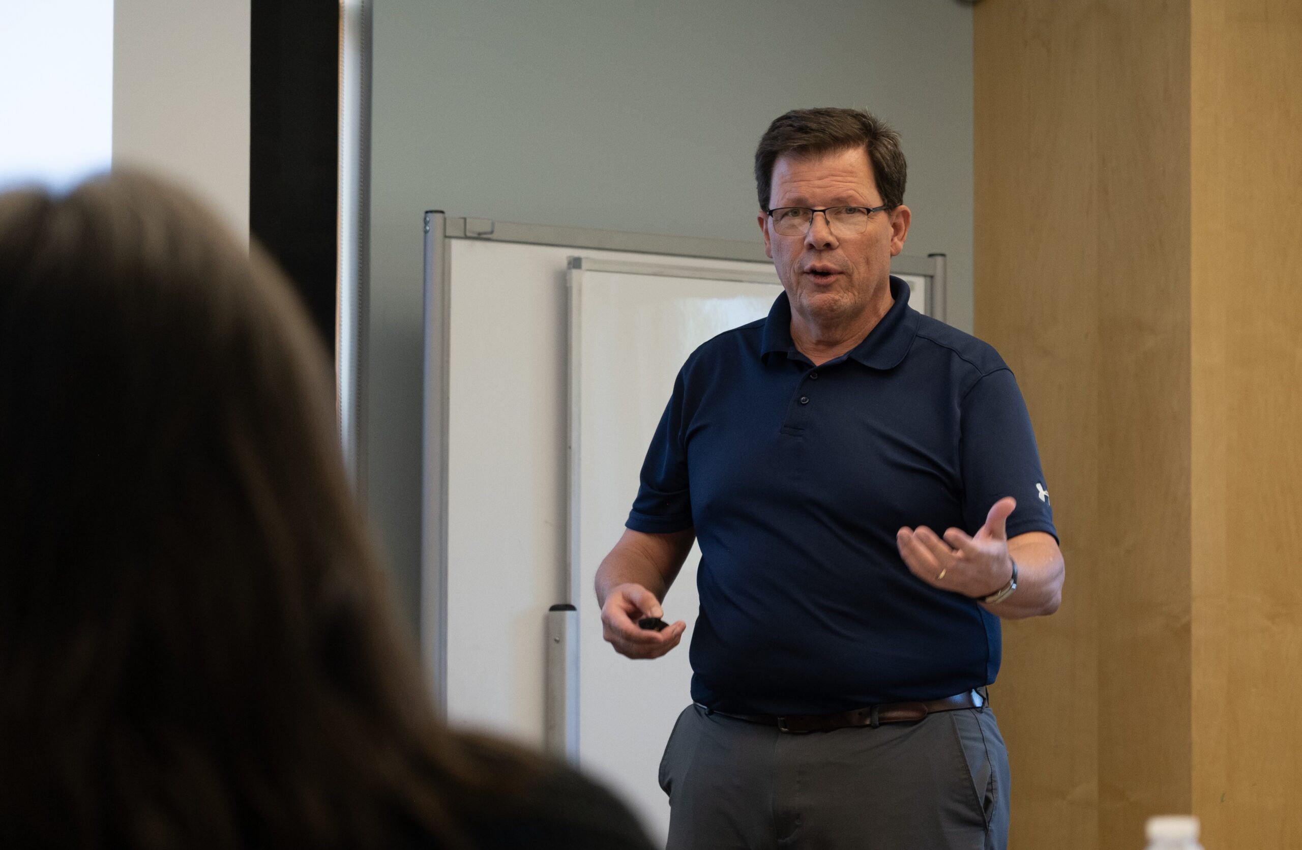 Larry Sparks from the Eastern Plains Chamber speaks at the July 2 event.