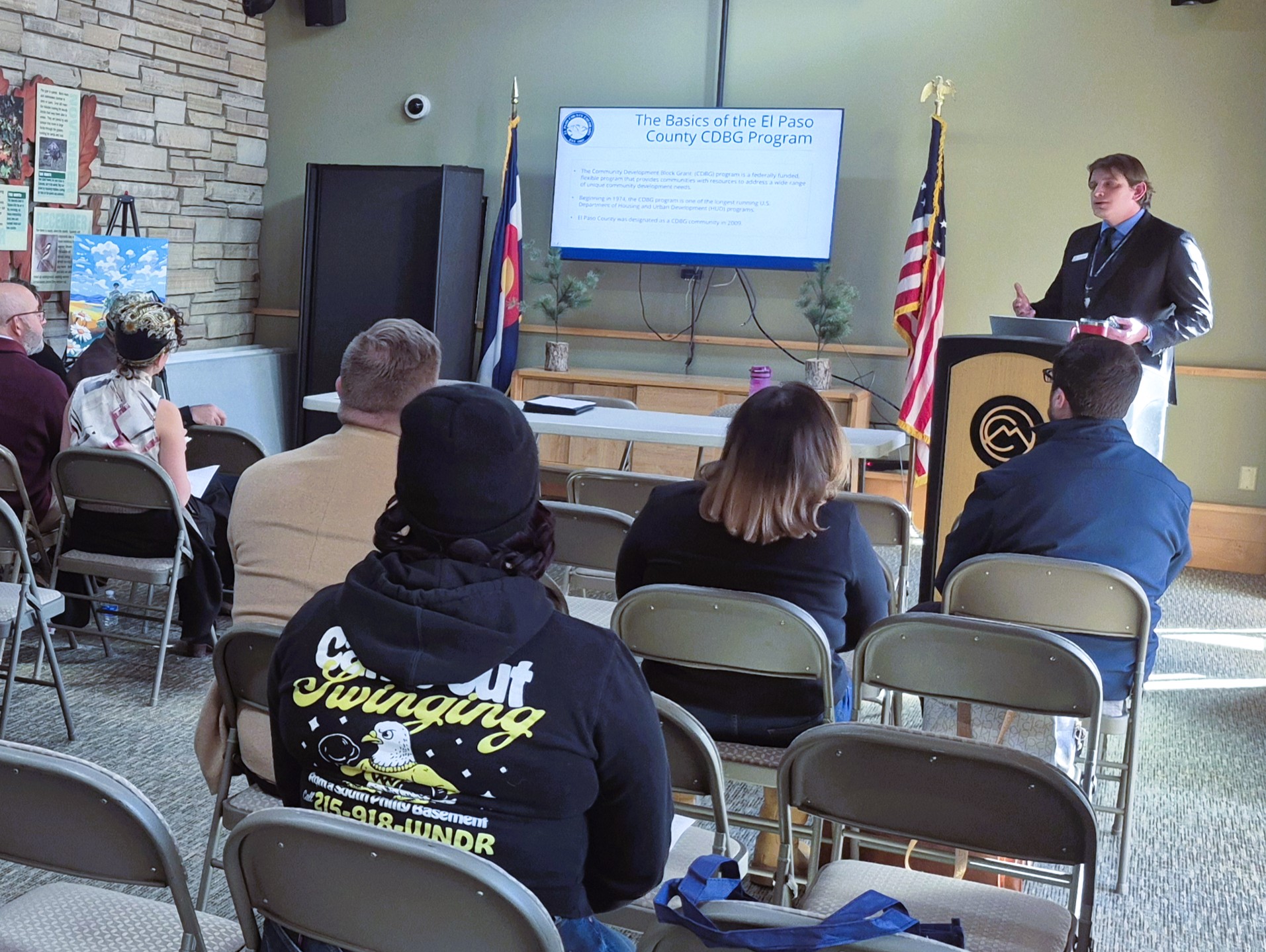 Luke Houser Community Event 12.19.25 Luke Houser speaks at the December 19 event.