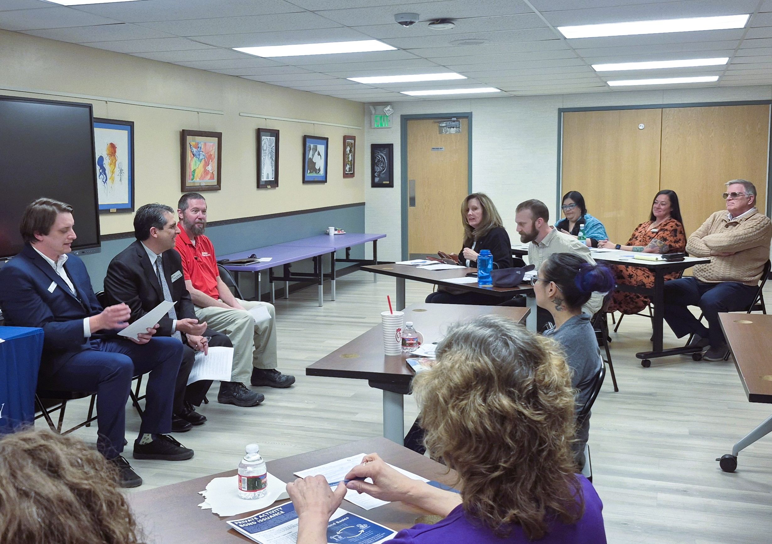Panelists answer questions at the February 27 event.