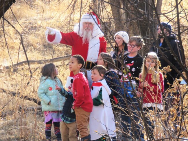 Santa in on the trial with children
