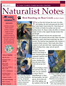 Cover for the Fall 2025 Naturalist Notes Newsletter