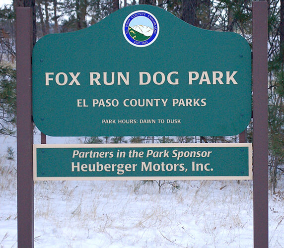Fox Run Dog Park sign Fox Run Dog Park sign