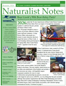 The front cover of the Summer Naturalist Notes Newsletter is a sneak peak to what's inside.
