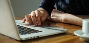 Person using a laptop